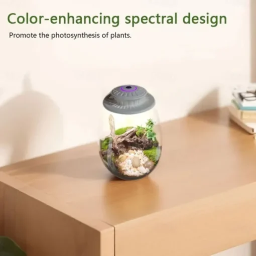 UFO Micro Landscape Fill Light LED Plant Light Moss Ecological Bottle Light LED Plant Growth Light Creative Tree of Life Light USB Power Supply 1PC