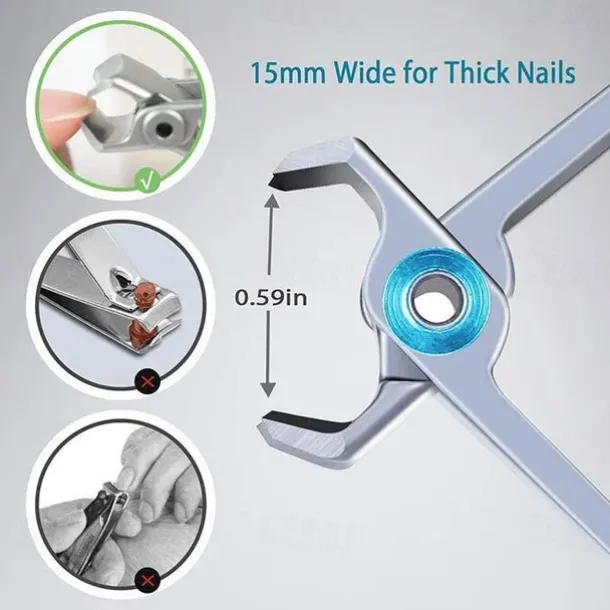 Ultra Sharp Stainless Steel Nail Clippers, Fingernail & Toenail Clippers Splash Proof Nail Clippers Luxury Nail Cutter for Thick Nails