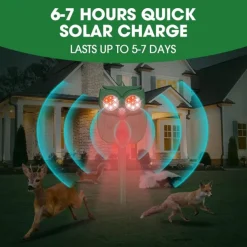 Ultrasonic Animal Repeller – Waterproof Solar Powered Motion Detection Device with LED Flash for Dogs, Cats, Foxes, Raccoons, Squirrels