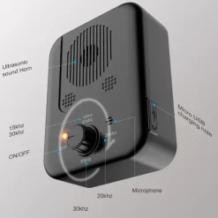 Ultrasonic Dog Bark Deterrent Anti Barking Device Adjustable Sensitivity and Frequency Levels Sonic Bark Contral Device 33 Ft Range Rechargeable Dog Bark Control