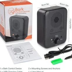 Ultrasonic Dog Bark Deterrent Anti Barking Device Adjustable Sensitivity and Frequency Levels Sonic Bark Contral Device 33 Ft Range Rechargeable Dog Bark Control