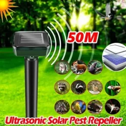 Ultrasonic Solar Pest Repeller – Waterproof Motion Sensor Device for Garden, Repels Moles, Snakes, Insects, and Small Animals