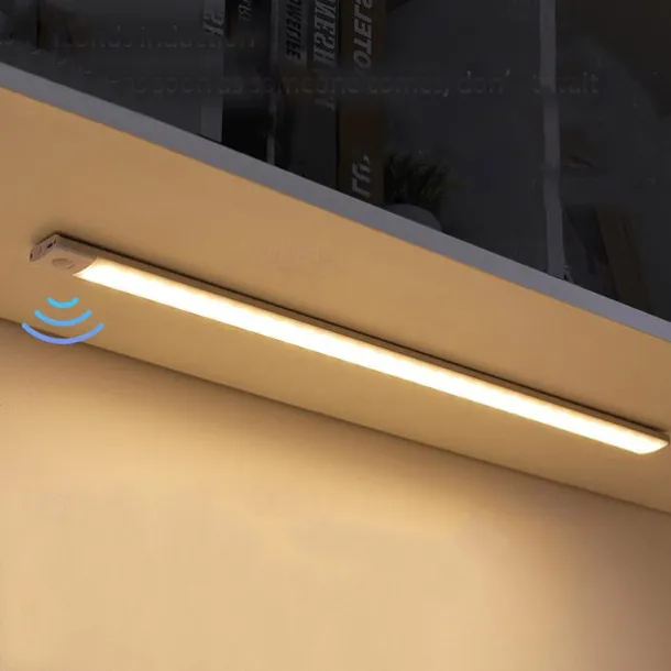 Ultra-thin Smart LED Strip Light Motion Sensor Cabinet Light, Magnetic Rechargeable Human Body Induction Light Strip, Self-Adhesive for Cabinet, Wine Cabinet, Wardrobe