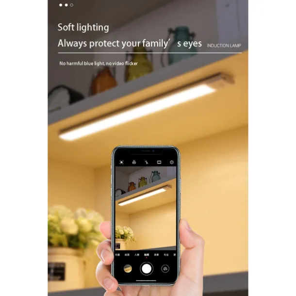 Ultra-thin Smart LED Strip Light Motion Sensor Cabinet Light, Magnetic Rechargeable Human Body Induction Light Strip, Self-Adhesive for Cabinet, Wine Cabinet, Wardrobe