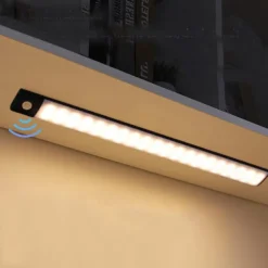 Ultra-thin Smart LED Strip Light Motion Sensor Cabinet Light, Magnetic Rechargeable Human Body Induction Light Strip, Self-Adhesive for Cabinet, Wine Cabinet, Wardrobe
