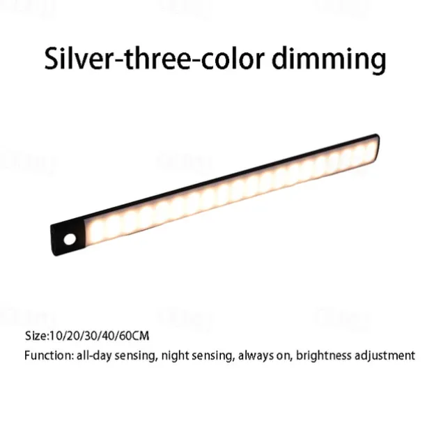 Ultra-thin Smart LED Strip Light Motion Sensor Cabinet Light, Magnetic Rechargeable Human Body Induction Light Strip, Self-Adhesive for Cabinet, Wine Cabinet, Wardrobe