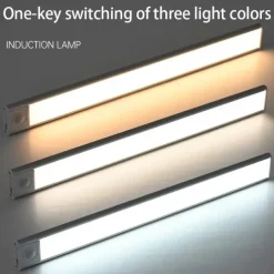 Ultra-Thin Wireless Magnetic Sensor LED Cabinet Lights, Human Body Induction with Rechargeable Wine Closet Light for Indoor Use 10/20/30/40cm