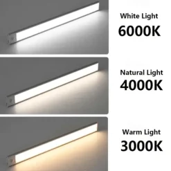 Ultra-Thin Wireless Magnetic Sensor LED Cabinet Lights, Human Body Induction with Rechargeable Wine Closet Light for Indoor Use 10/20/30/40cm