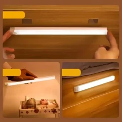 Under Cabinet Light Wireless Motion Sensor LED Light Bar LED Long Sense Light Rechargeable Magnetic Night Light For Corridor Kitchen Cabinet Stairs Hallway Wardrobe Home Room Decoration 1pc