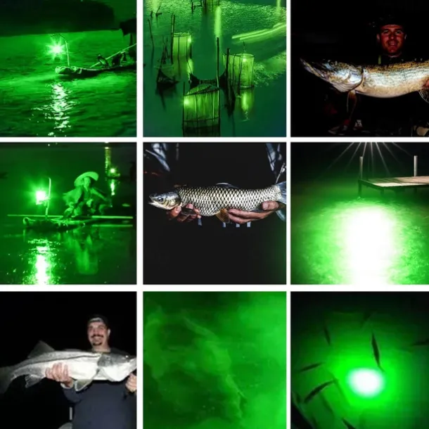 Underwater Fishing Light Submersible Fish Finder Lamp COB LED Innovative Compact Design with 5M Cable 1Pc