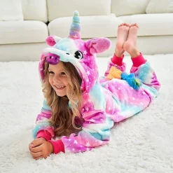 Unicorn Carnival Costume Kigurumi Pajamas Nightwear Halloween Group Family Costumes Kid's Adults' Unisex Men and Women Boys and Girls Funny Costume Party Home Wear Christmas Halloween Carnival Easy