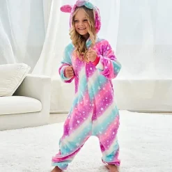 Unicorn Carnival Costume Kigurumi Pajamas Nightwear Halloween Group Family Costumes Kid's Adults' Unisex Men and Women Boys and Girls Funny Costume Party Home Wear Christmas Halloween Carnival Easy