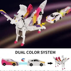 Unicorn Transforming Car Toy, Magnetic Cars Transform into Unicorn, Fun Collision Transformation Car Toys for Boys Girls, Party Favors Gift for Birthday Christmas