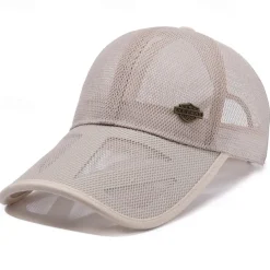 Unisex Baseball Cap Sun Hat Black White Mesh Travel Beach Outdoor Vacation Plain Adjustable Sunscreen Fashion