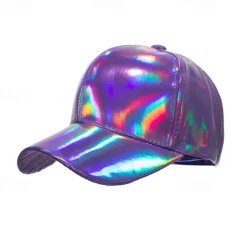 Unisex Baseball Cap Sun Hat Black Silver Laser Nonwoven Fashion Casual Minimalism Outdoor Vacation Plain Adjustable Fashion