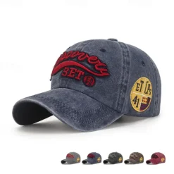 Unisex Baseball Cap Sun Hat Black Red Polyester Washed Casual Minimalism Outdoor Vacation Graphic Letter Adjustable Sunscreen Fashion