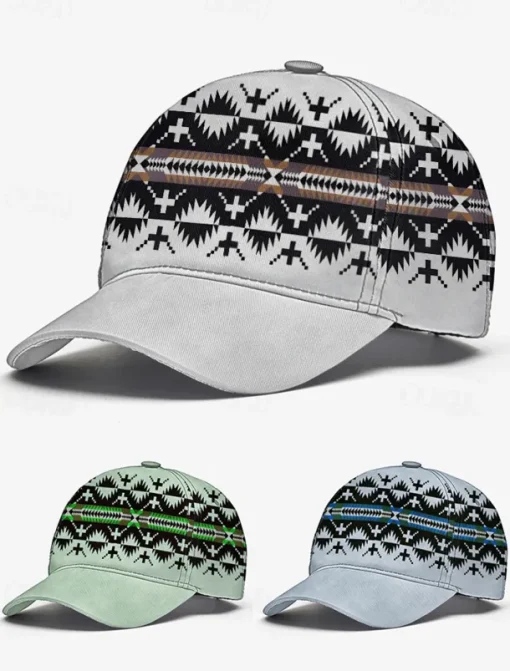 Unisex Baseball Cap with Tribal Print, Adjustable Snapback Design, Lightweight and Breathable Fabric – Ideal for Casual Wear, Outdoor Activities, and Travel