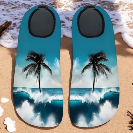 Unisex 3D Alligator Print Water Shoes – Quick-Dry Barefoot Aqua Socks for Beach, Swimming, Surfing & Outdoor Activities
