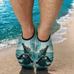 Unisex 3D Alligator Print Water Shoes – Quick-Dry Barefoot Aqua Socks for Beach, Swimming, Surfing & Outdoor Activities