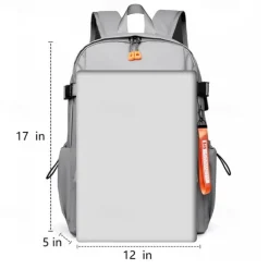 Unisex Gray Utility Backpack – Water-Resistant School and Travel Bag with Buckle Straps and Multiple Storage Pockets