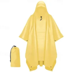 Unisex Hiking Raincoat Outdoor 3 In 1 Waterproof Lightweight Rip-resistant Hiking Outfits Hiking Clothes Spring Autumn / Fall Hoodie Raincoat Rain Poncho PU Leather Solid Color Black Yellow Pink