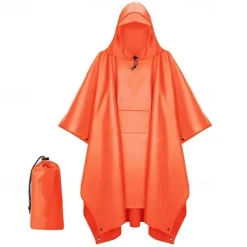 Unisex Hiking Raincoat Outdoor 3 In 1 Waterproof Lightweight Rip-resistant Hiking Outfits Hiking Clothes Spring Autumn / Fall Hoodie Raincoat Rain Poncho PU Leather Solid Color Black Yellow Pink