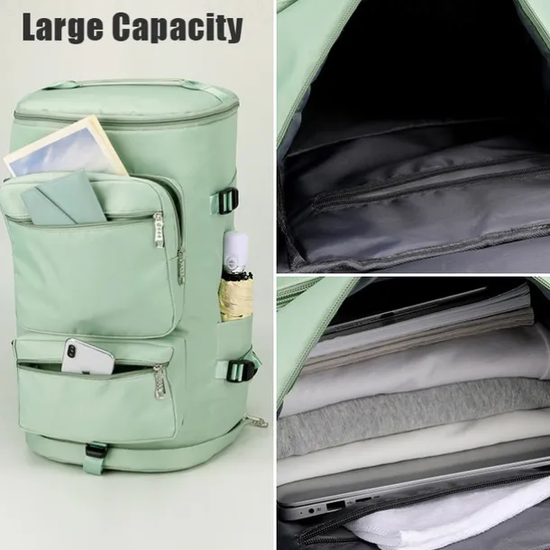 Unisex Large-Capacity Travel Backpack Duffel Bag with Shoe Compartment and Shoulder Strap, Multi-Carry Waterproof Sports Gym Bag for Students, Commuters, Weekend Trips, and Fitness Use