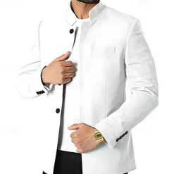 Unisex Lightweight Jacket Casual Jacket Chore Jacket Casual Daily Durable Pocket Spring & Fall Solid / Plain Color Athleisure Standing Collar Regular Black White Wine Dark Blue Jacket