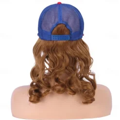 Unisex Loose Curly Hair Hat Adjustable Attached Hair Long Cap Baseball Hairstyle Hair Wig Hiphop For Women Girls And Men Boys Mullet Wig Halloween Wigs