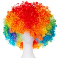 Unisex Short Fluffy Afro Funny Wigs for Halloween,Holiday Party Clown Costume For Carvinal