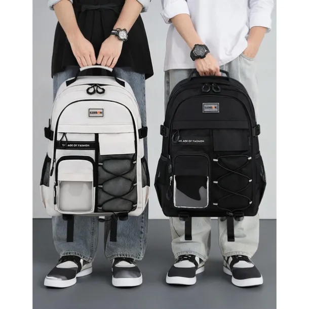 Unisex Waterproof School Backpack with Multi-Pocket Design and Laptop Compartment, Casual Large Capacity Travel Daypack for Students and Commuters