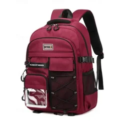 Unisex Waterproof School Backpack with Multi-Pocket Design and Laptop Compartment, Casual Large Capacity Travel Daypack for Students and Commuters