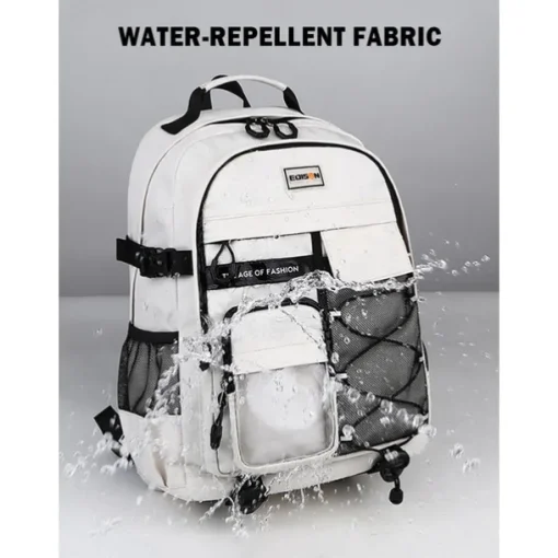 Unisex Waterproof School Backpack with Multi-Pocket Design and Laptop Compartment, Casual Large Capacity Travel Daypack for Students and Commuters