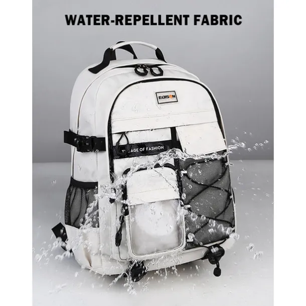 Unisex Waterproof School Backpack with Multi-Pocket Design and Laptop Compartment, Casual Large Capacity Travel Daypack for Students and Commuters