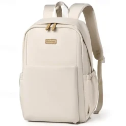 Unisex White Waterproof Laptop Backpack with Padded Compartment, Large Capacity Multi-Pocket School and Travel Bag for College, Work, and Daily Use