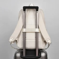 Unisex White Waterproof Laptop Backpack with Padded Compartment, Large Capacity Multi-Pocket School and Travel Bag for College, Work, and Daily Use