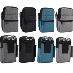 Universal 7.2 inch Denim Phone Case Waist Bag Zipper Bag Waist Hanging Diagonal Cross Bag