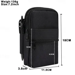 Universal 7.2 inch Denim Phone Case Waist Bag Zipper Bag Waist Hanging Diagonal Cross Bag