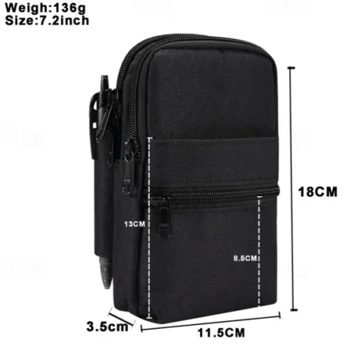 Universal 7.2 inch Denim Phone Case Waist Bag Zipper Bag Waist Hanging Diagonal Cross Bag