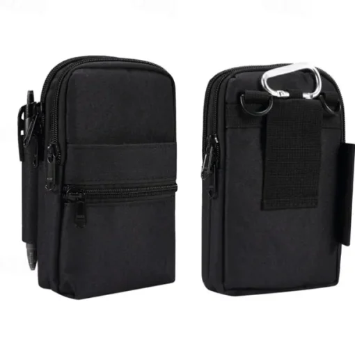 Universal 7.2 inch Denim Phone Case Waist Bag Zipper Bag Waist Hanging Diagonal Cross Bag