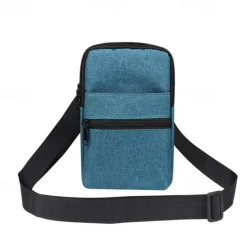 Universal 7.2 inch Denim Phone Case Waist Bag Zipper Bag Waist Hanging Diagonal Cross Bag