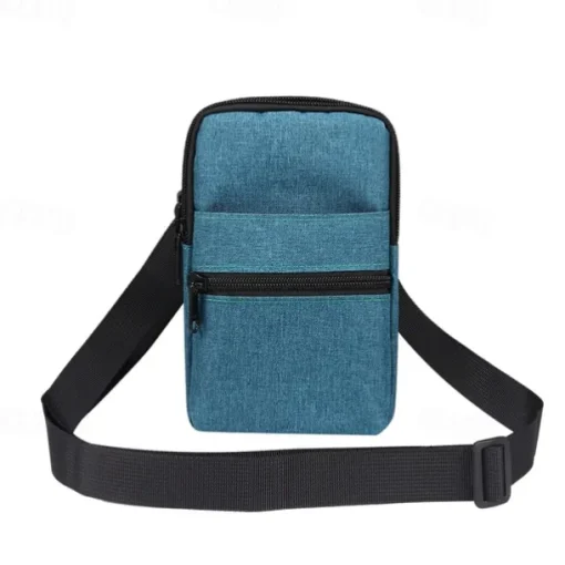 Universal 7.2 inch Denim Phone Case Waist Bag Zipper Bag Waist Hanging Diagonal Cross Bag