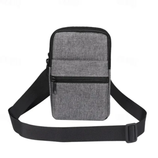Universal 7.2 inch Denim Phone Case Waist Bag Zipper Bag Waist Hanging Diagonal Cross Bag