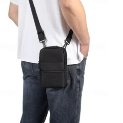 Universal 7.2 inch Denim Phone Case Waist Bag Zipper Bag Waist Hanging Diagonal Cross Bag