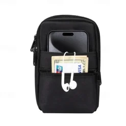 Universal 7.2 inch Denim Phone Case Waist Bag Zipper Bag Waist Hanging Diagonal Cross Bag