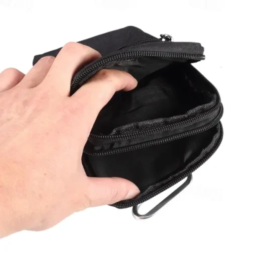 Universal 7.2 inch Denim Phone Case Waist Bag Zipper Bag Waist Hanging Diagonal Cross Bag