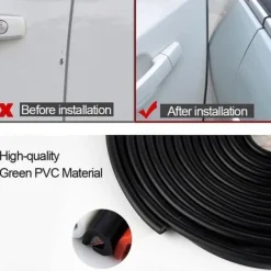 Universal Car Door Edge Protector Trim, 10M/5M Anti-Collision Rubber Moulding Strip, Scratch Guard for Auto Styling & Protection