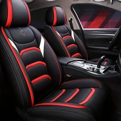 Universal Car Seat Covers Luxury Leather, Full Set High-End Protector, Fits Most Cars, Car Interior Accessories