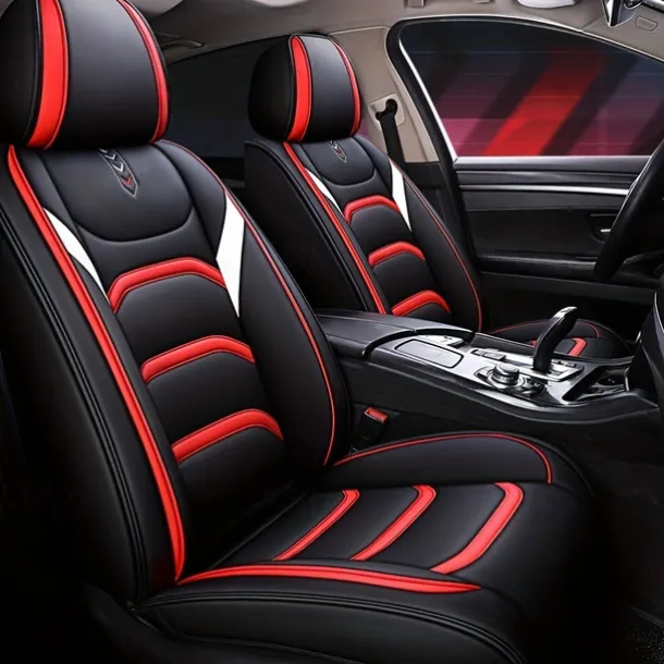 Universal Car Seat Covers Luxury Leather, Full Set High-End Protector, Fits Most Cars, Car Interior Accessories