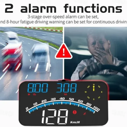 Universal Digital GPS Speedometer, 5.5" HUD Head-Up Display for Car, Speed in MPH/Km/h, Fatigue Driving Reminder, Overspeed Alarm, HD Display for All Vehicles